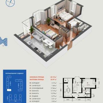 Готова панорамна з високою стелею 3 метри, 2к Гранд Бурже ЖК Гранд Бурже