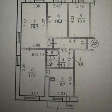 Продам 4к.кв.Воронцова д.75, 87м2,9/9,цена 42900$ ,под  отделку.