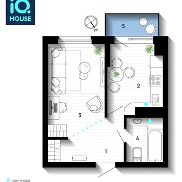 переуступка 1 кімнатна готова до ремонту благо iq house ЖК IQ HOUSE