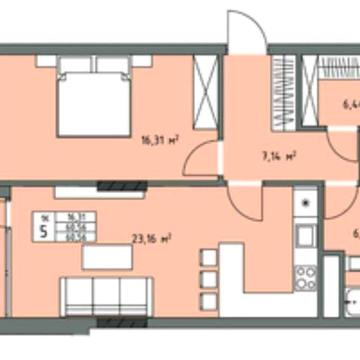 Продаж 1-кімнатних апартаментів 60,5 м² вул. Трускавецька 48Б, Львів ЖК Тручкавецька, 48б