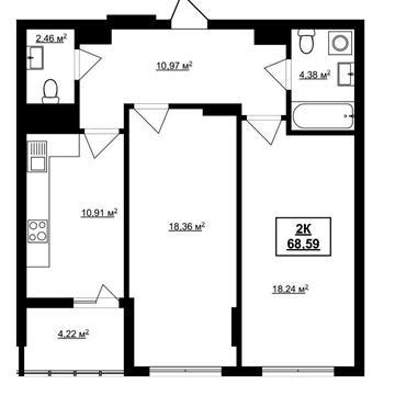 Продаж 2 кім. кваритири 69 м2, ЖК Вишневий сад ЖК Вишневий сад