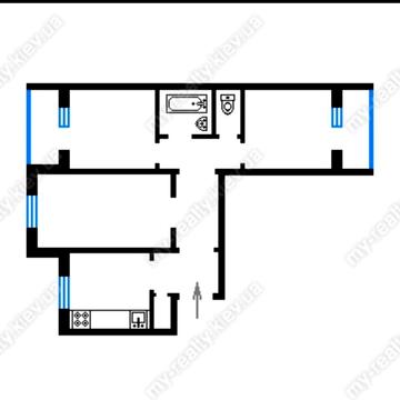 Продаж 3-км.квартири вул.Зої Гайдай10, Оболонь. Метро Мінська.