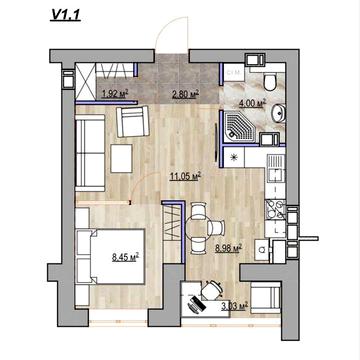 Євро-2 квартира 37м. 2 пов., новобудова Вишгород, вул. Шолуденка 24 ЖК Французький бульвар