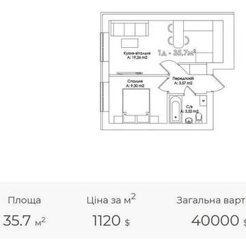 1к квартира з просторою кухнею вітальнею від забудовника/Держ програми ЖК Квартал Соборна