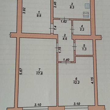 №:12693 — Продаж квартири, 2-кімн., Тетерівка, 56 м², 1/1-пов., цегла