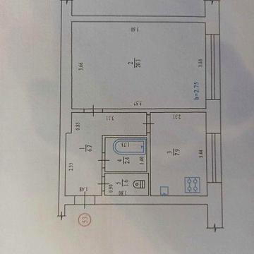 1-к квартира 38.7м² в Центрі (Першотравневий пр-т). Цегляний будинок