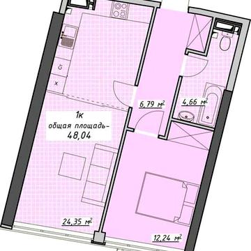 Последний вариант в Атмосфере без доп. затрат. Евродвухкомнатная 48м2