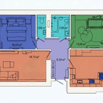 Готова 3-кімнатна кв Центрі, 4 поверх, Індивідуальне опалення
