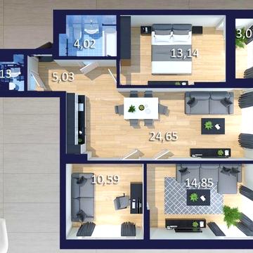 3-х комнатная квартира+комора ЖК Урлівський-1