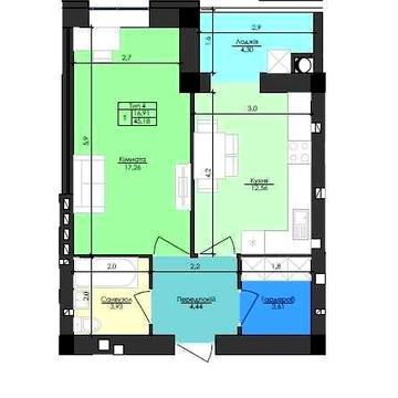 Кришталеве озеро одно-кімнатна квартира ЖК Кришталеве озеро