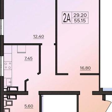 Срочная продажа! 2комн квартира Марсельская ЖК Острова. 8эт.55кв.м ЖК Острова