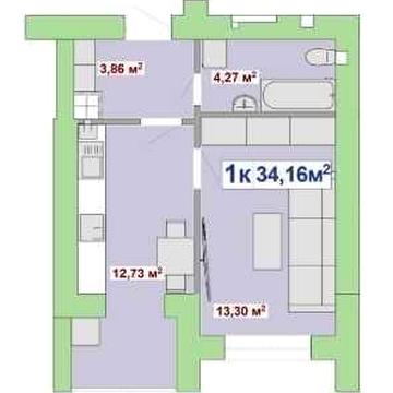 Однокімнатна квартира біля парку, котел, центр вигідне розтермінування