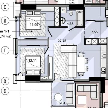 Продаж 3-кімнатної квартири-студії в ЖК «Маяк»