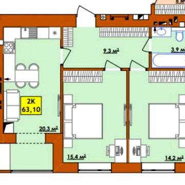 Продається 2 к.квартира! Розтермінування на 2 роки