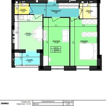 Двокімнатна квартира на етапі будівництва ЖК Кришталеве озеро