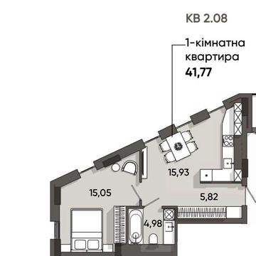 Без комісії! 1 кімнатної квартира в ЖК Lennona Residents, вул. Ленона. ЖК Lennona Residents