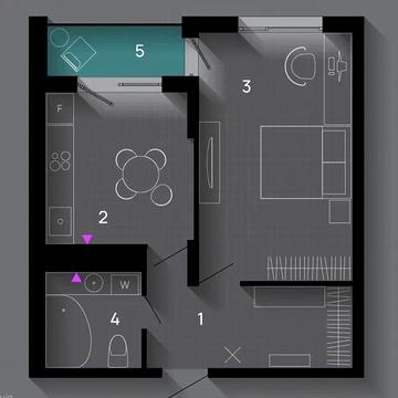 1 кім в центрі, 7 прверх