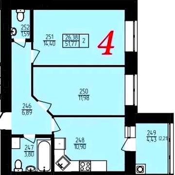 2к квартира, інвестиція в майбутнє, здача 2029 рік. VRV ID: 42716 ЖК Янтарний