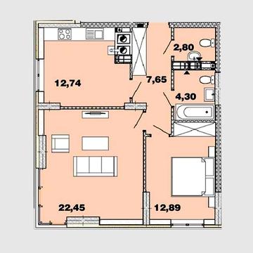 2-кімнатна квартира в 5 черзі ЖК «Crystal Avenue». Тепла підлога