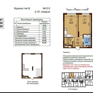 ВЛАСНИК!! Продаж 1к квартири в ЖК Варшавський 3, буд. 10.5, 44 кв ЖК Варшавський 3