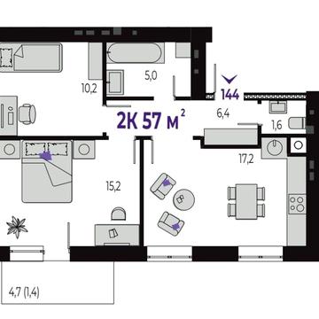 Продається квартира в Івано-Франківську 57кв.м ЖК Краківський 4