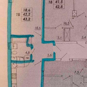 1 ком квартира в ЖК Real Park новый дом 43 кв.м.