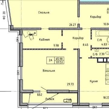 3 кімнатна квартира 117 м² у зданому будинку Стікон проспект Шевченка