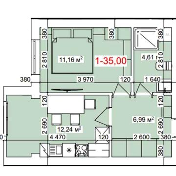 1 кім квартира ,35 м.кв в ЖК по вул.Лисенка, м.Коломия ЖК Лазеньський дім