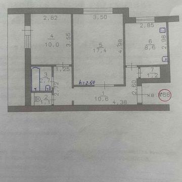 Двохкімнатна  квартира 55 кв.м.