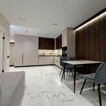 1к квартира 46.6 м² з ремонтом і технікою, автономне опалення