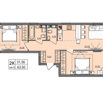2 комнатная квартир D/63,5 кв.м/ЖК на Сахарова/Бочарова/экономия 2400$
