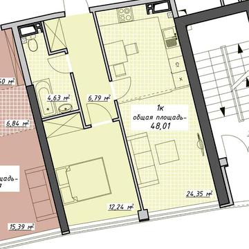 ЖК Атмосфера, евродвушка 48 кв.м. Аркадия. ЖК Атмосфера