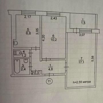 Продається 2-кімнатна квартира в Тернівському районі.