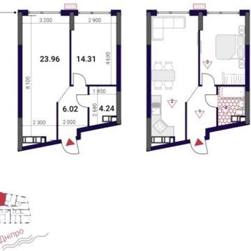 Продаж 1кім кв 49м2 ЖК Great грейт 12 будинок Причальна 8 ЖК Great