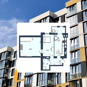 Однокімнатна квартира з терасою 29кв.м (ВИДОВА ЗАХІДНА СТОРОНА) ЖК Модерніст