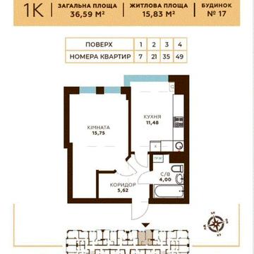 Крюківщина, ЖК «Добре місто» однокімнатна квартира. ЖК Добре місто