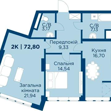 Продаж квартири, здана 2 кім кв