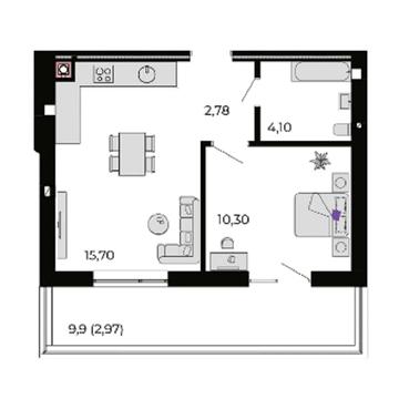 Продаж однокімнатної квартири в малоповерховому містечку