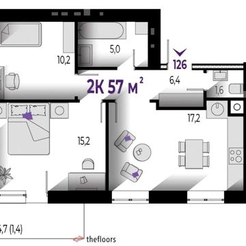 Продається двокімнатна квартира з якісним наповненням