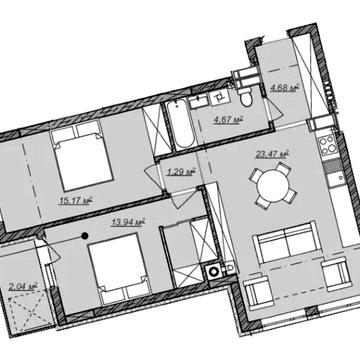 Продаж 2кім. квартира 64 м.кв. ЖК Бузковий, вул. Навроцького - Зелена ЖК Бузковий 1