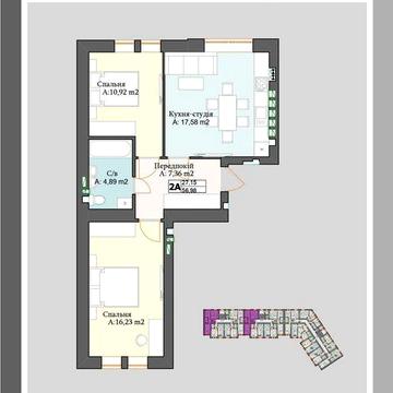 Двокімнатна квартира за житловим ваучером ЖК Біла сакура