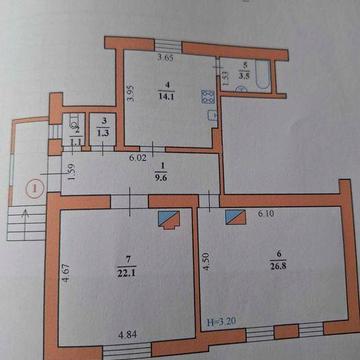 Двух кімнатна  квартира в будинку. Вул. Кармелюка