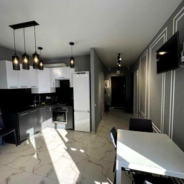 Продаж велика 1-кімнатна квартира з ремонтом та терасою в ЖК Гостомель Резидентс, балкон, ГАЗ, дворівнева ЖК Гостомель Резидентс