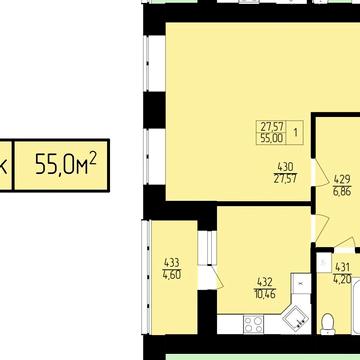 Простора однокімнатна квартира в новобудові без посередників