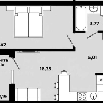 1 кімнатна квартира 41,7 м² під інвестицію | ЖК Континент Style ЖК Континент