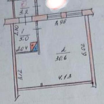 0 % комиссии, продам 1к квартиру, Военстрой