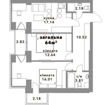 Продаж 2К квартири в Сучасній новобудові Гостомеля. Розтермінування на 24 міс.