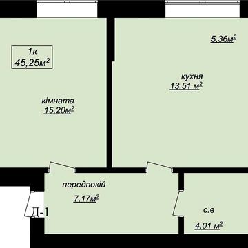 Продам квартиру [45 м2 ] з просторою кухнею на 2 поверсі ЖК Family Park