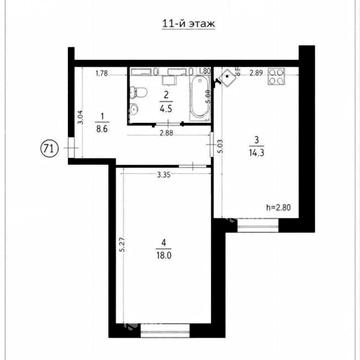 1к. 47м2 Одеська (Одесская, Зерновая, ЖК Дом на Зерновой) 132624