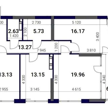 Трикімнатна квартира в ЖК Great поверх 4 площа 90,06м2 ЖК Great